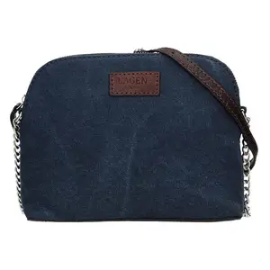 Dámská crosbody kabelka Lagen Sima - modro-hnědá, canvas