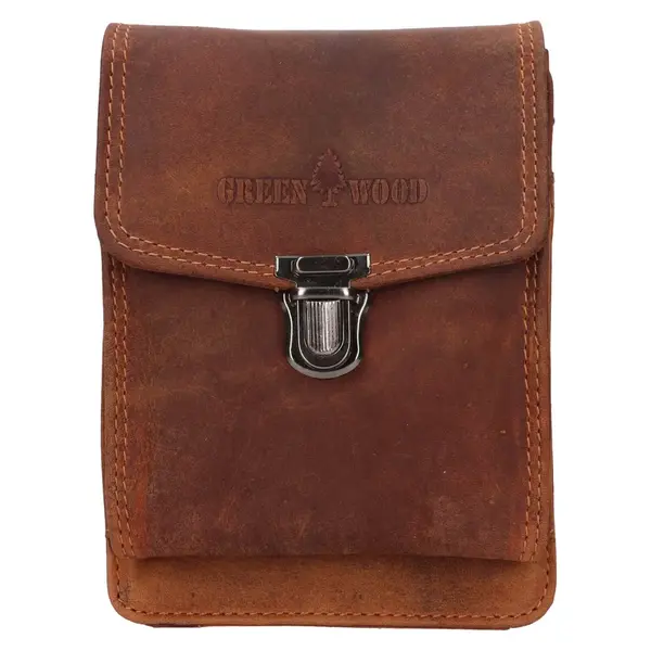 Pánská kožená taška přes rameno Greenwood Dan - světle hnědá