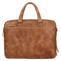 Kožená business taška na notebook Lagen Jones - koňak