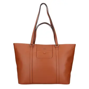 Elegantná dámska kožená kabelka Katana Moana - koňak