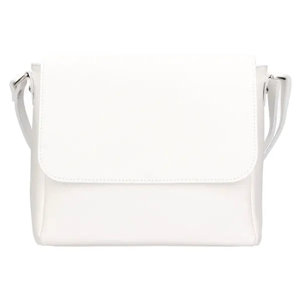 Dámska kožená crossbody kabelka Italia Nikka - biela