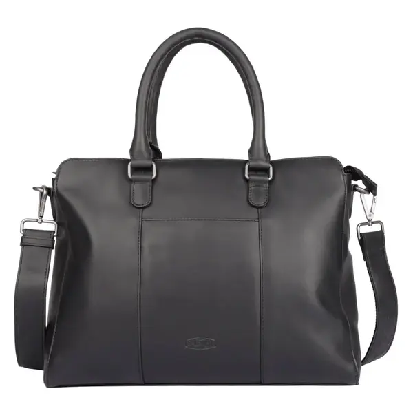 Dámska kožená kabelka na notebook Sparwell Vika - čierna