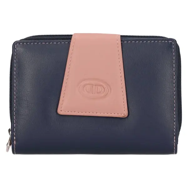 Dámska kožená peňaženka DD Anekta Marika - modro-ružová