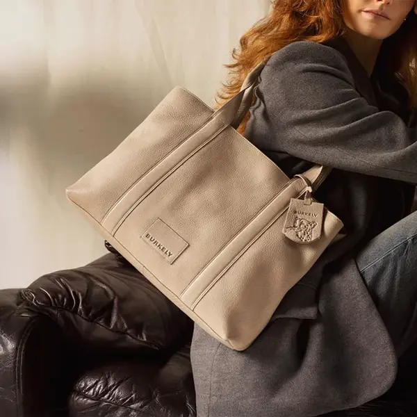 Dámská kožená business kabelka Burkely Haite - šedá