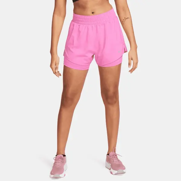 Nike One Womens Dri-FIT High-Waisted 3 2-in-1 Shorts L