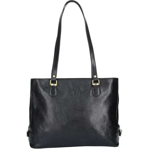 Luxusní kožená dámská kabelka Hexagona 111321B - černá