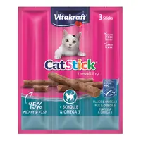 Vitakraft Cat Stick platýz a Omega 3 3x6 g