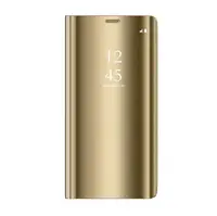 Flipové pouzdro Cu-Be Clear View pro Samsung Galaxy S23, zlatá