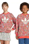 Dětská mikina adidas Originals červená barva, vzorovaná, JV7827