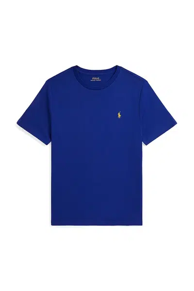 Dětské bavlněné tričko Polo Ralph Lauren modrá barva, 323832904195