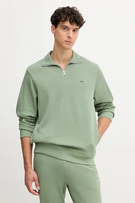 Bavlněný svetr Lacoste šedá barva, s pologolfem