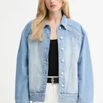 Džínová bunda IRO modrá barva, přechodná, WP07ULISEA