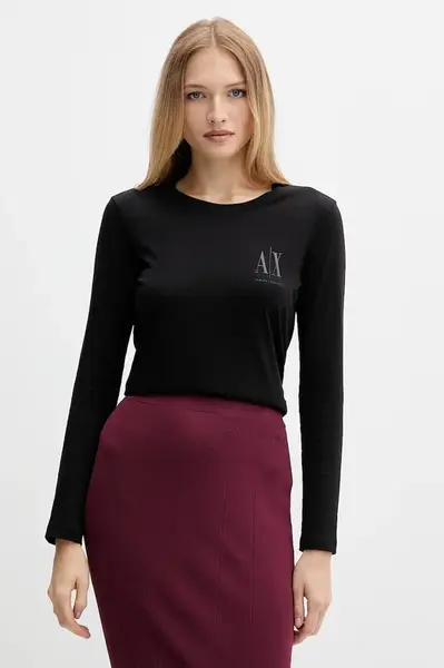 Bavlněné tričko s dlouhým rukávem Armani Exchange