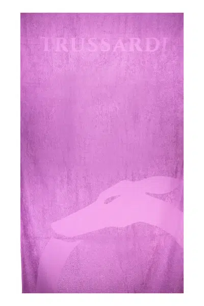TRUSSARDI JEANS WOMEN&#39;S BEACH TOWEL PURPLE