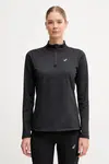 Sportovní tričko s dlouhým rukávem Asics černá barva, s pologolfem, 2012D294