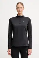 Sportovní tričko s dlouhým rukávem Asics černá barva, s pologolfem, 2012D294