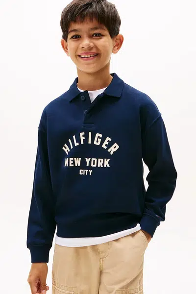 Bavlněná mikina Tommy Hilfiger tmavomodrá barva, KB0KB09805