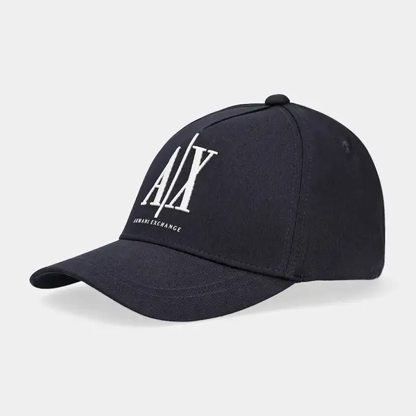 Bavlněná baseballová čepice Armani Exchange černá barva, s aplikací, XM000811 AF13343