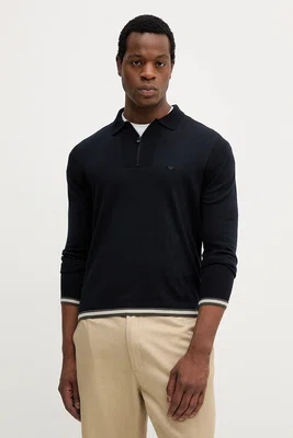Vlněný svetr Emporio Armani pánský, tmavomodrá barva, EM001512 AF14158