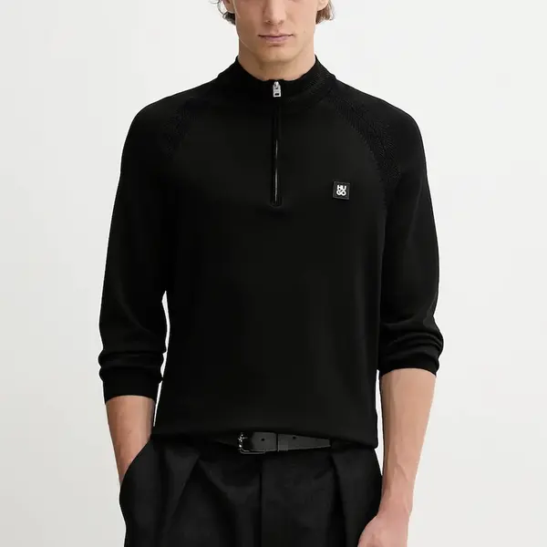 Svetr HUGO pánský, černá barva, 50543786