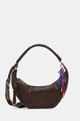 Kabelka Desigual HALF LOGO ZANTE C hnědá barva, 25WAXPAX