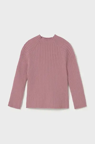 Kojenecké tričko s dlouhým rukávem Mayoral růžová barva, s pologolfem, 2074