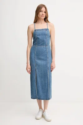 Džínové šaty Pepe Jeans modrá barva, maxi, PL953767