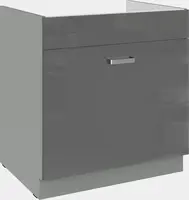 Spodní skříňka 80 ZL 1S BB - Premium Box Barva korpusu: Šedá, Barva dvířek: Šedý lesk (Šedá)