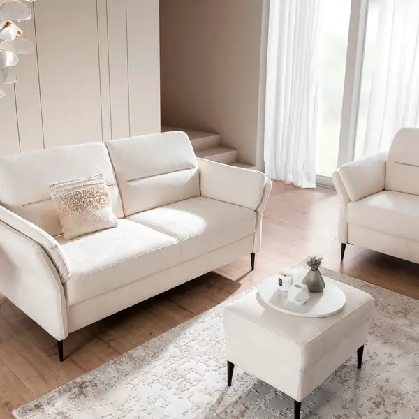 Taburet Fosano Nožičky: Nožičky kovové - zlaté, látka: Riviera 62