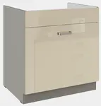 Spodní skříňka 80 ZL 1S BB - Premium Box Barva korpusu: Šedá, Barva dvířek: Krémový lesk (Karmen)
