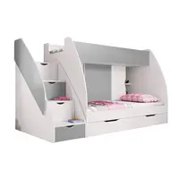 Dětská patrová postel Marcinek Barva korpusu: ŠEDÁ/BÍLÁ