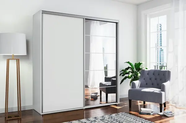 Šatní skříň Ska A21 Barva korpusu: Bílá, Rozměry: 100 cm, Dveře: Bílé