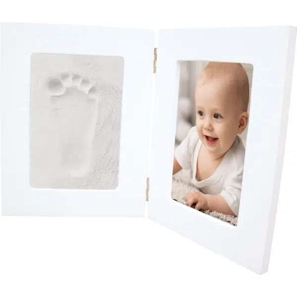Happy Hands Double Frame Double Frame Large sada na otisk miminka White 36,7 cm x 23,7 cm 1 ks