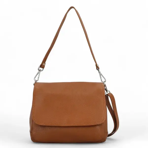 Stylová dámská kožená crossbody kabelka Keolla, koňaková