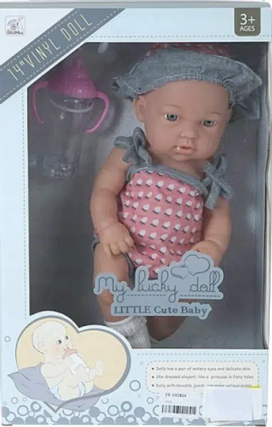 Panenka miminko 36 cm – s lahvičkou a oblečením