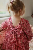 Dívčí šaty Konges Sløjd LILA SEQUINS BOW DRESS vínová barva, mini, KS103858
