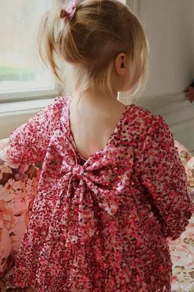 Dívčí šaty Konges Sløjd LILA SEQUINS BOW DRESS