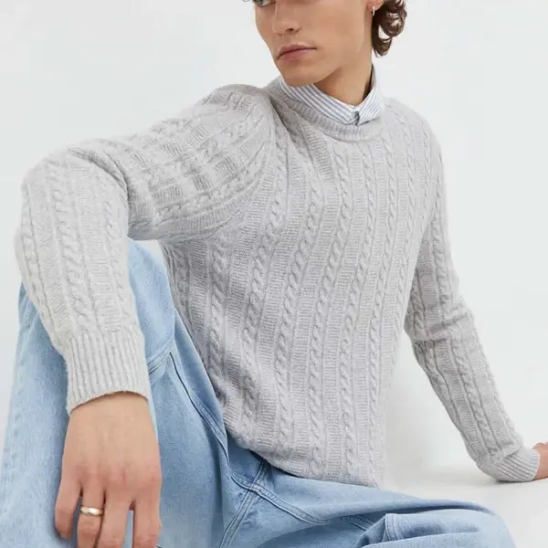 Svetr Abercrombie & Fitch pánský, šedá barva