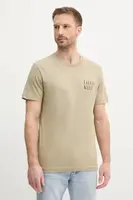 Bavlněné tričko Calvin Klein Jeans béžová barva, s potiskem, J30J327478