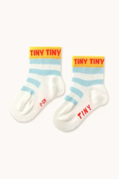 Dětské ponožky Tinycottons STRIPES SHORT HEIGHT SOCKS modrá barva, SS25-458