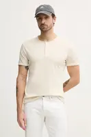 Bavlněné tričko Sisley béžová barva, 3WF0S1009