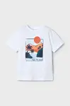 Dětské bavlněné tričko Mayoral bílá barva, s potiskem, 3034