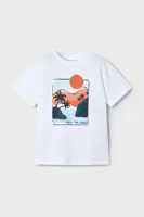 Dětské bavlněné tričko Mayoral bílá barva, s potiskem, 3034