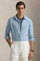 Bavlněná košile Polo Ralph Lauren modrá barva, regular, s límečkem button-down, 710654408