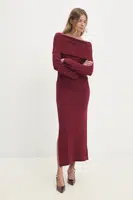 Šaty Answear.LAB vínová barva, maxi