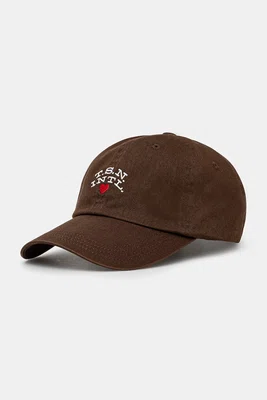 Bavlněná baseballová čepice thisisneverthat Heart Cap hnědá barva, s potiskem, TN243WHWBC08