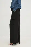 Kalhoty Dkny dámské, černá barva, kapsáče, high waist, P44KUV31