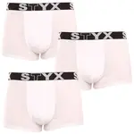 Styx 3PACK pánské boxerky sportovní guma bílé (3G1061) XXL