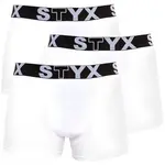 Styx 3PACK pánské boxerky sportovní guma nadrozměr bílé (R10616161) 3XL