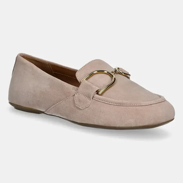 Semišové mokasíny Geox D PALMARIA dámské, růžová barva, na plochém podpatku, D45MUJ 00021 C5149